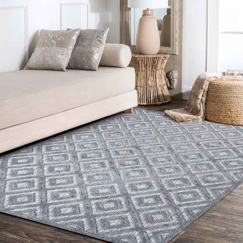 JONATHAN Y Ankara Neutral Diamond Trellis Indoor/Outdoor Area Rug
