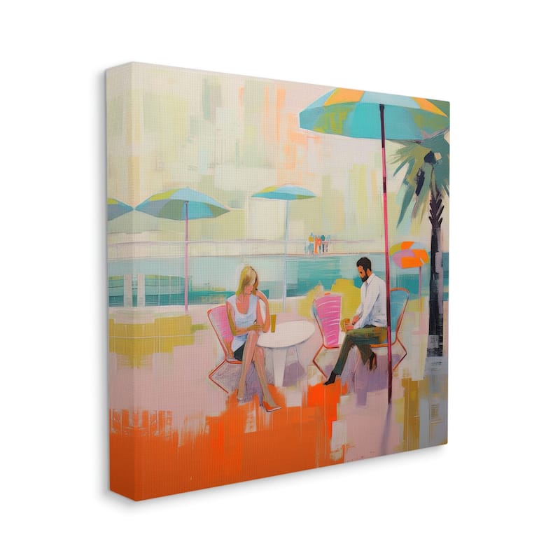 Stupell Couple at Beach Abstract Canvas Wall Art Design by Irena Orlov ...