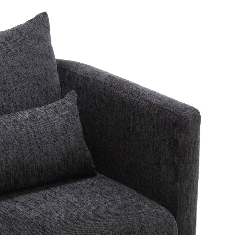GDFStudio - Harper Chenille Swivel Barrel Chair with Sturdy Metal Base and Ergonomic Design