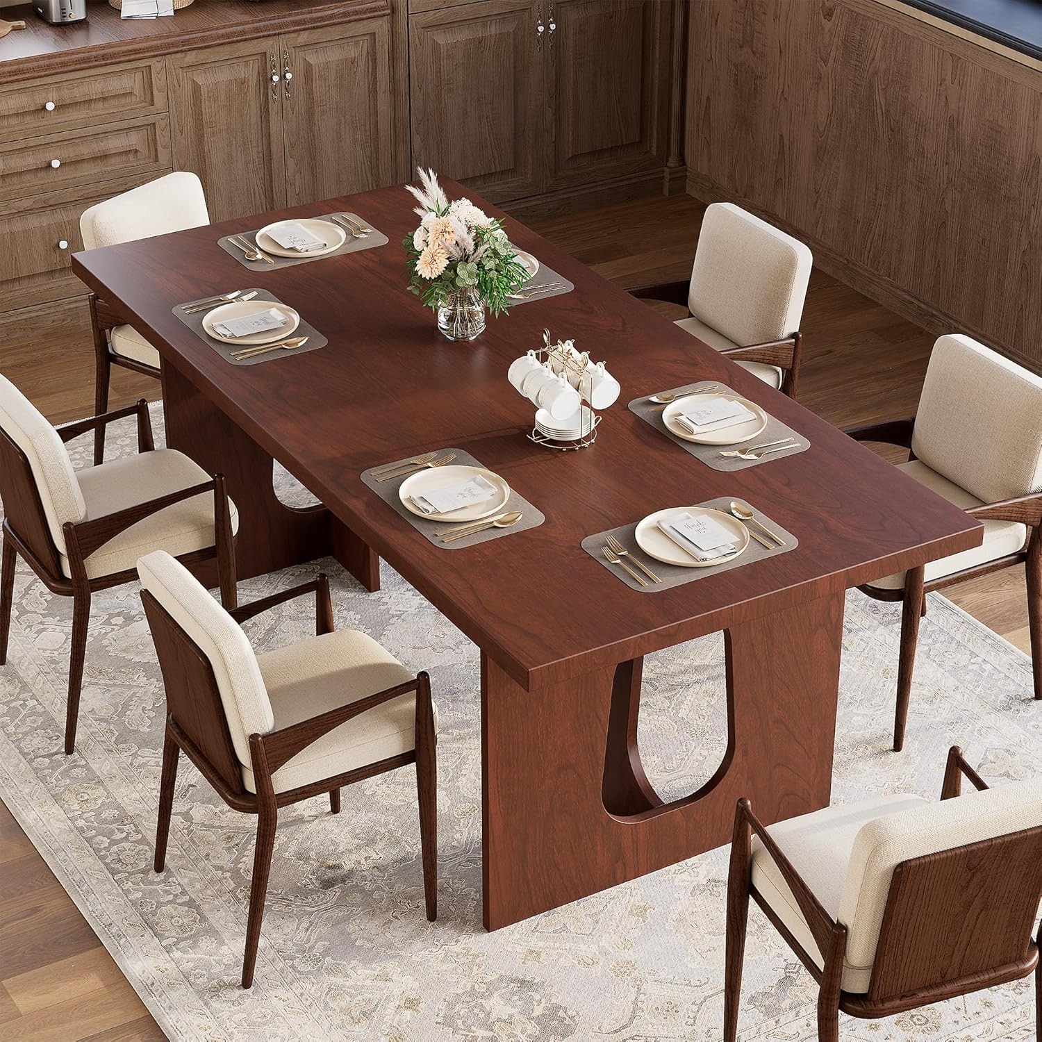 71" Long Dining Table for 6-10 People,Kitchen Table with Extra Thickened Tabletop(Table only)