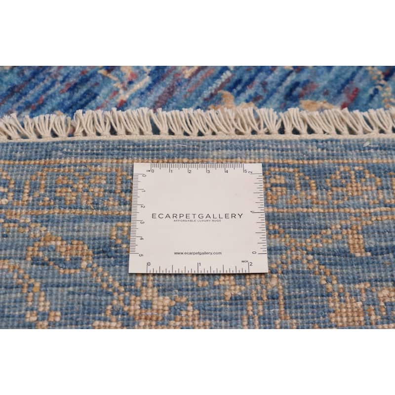 ECARPETGALLERY Hand-knotted Heritage Dark Blue Silk, Wool Rug - 6' 1" x 9' 3"