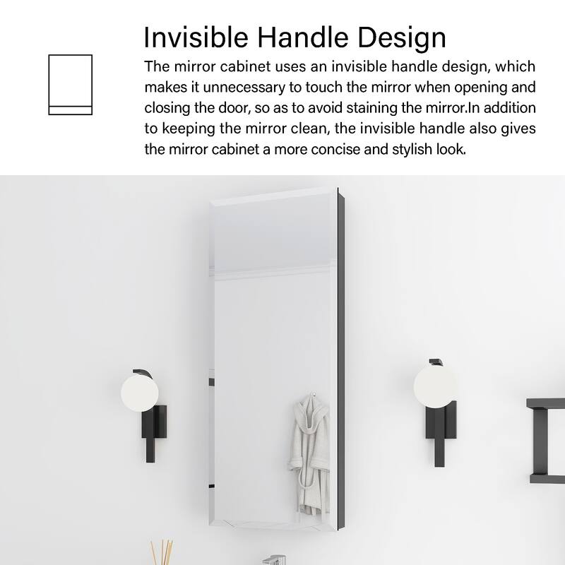 Rectangular Aluminum Medicine Cabinet with Mirror