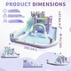 preview thumbnail 2 of 6, Oxford Cloth Rainbow Inflatable Water Bounce Castle In Pink And Purple With Slide And Climbing Wall - N/A