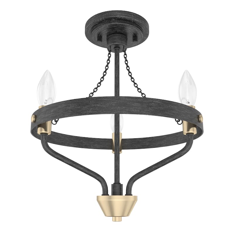 Hunter Merlin Geometric Metal Chandelier - Foyer, Dining Room, Living Room - Industrial, Contemporary