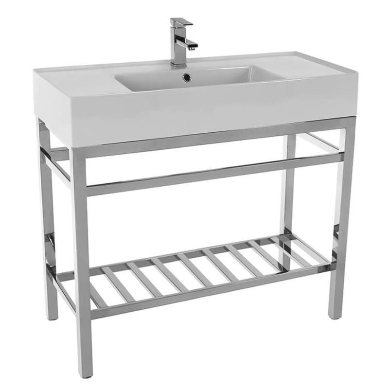 Nameeks Scarabeo 5124-CON2-One Hole Teorema 2 40" Rectangular Ceramic