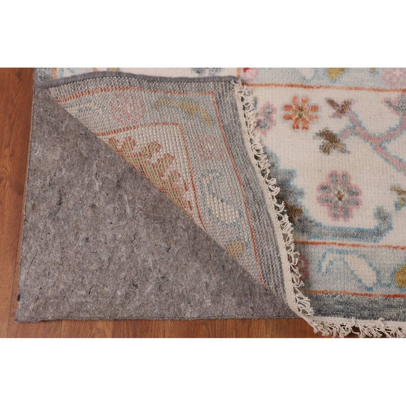 Floral Oushak Indian Area Rug Handmade Wool Carpet - 7'11" X 10'0"