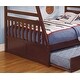 preview thumbnail 4 of 6, Artsy Twin over Full Bunk Bed with Twin Trundle, Dark Cherry Finish Wooden Bedroom Furniture, Space-saving, Espresso