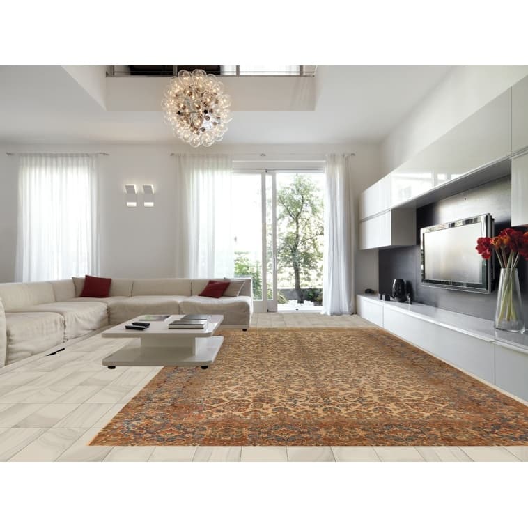 Pre-1900 Antique Kerman Persian Large Rug Handmade Wool Carpet - 11'3"x 20'3"