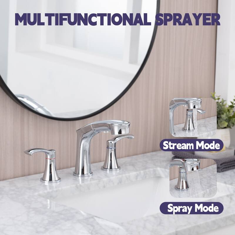 Topcraft Pull Down Two Handle Bathroom Sink Faucet
