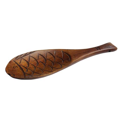 Wooden Rice Spoon Nonstick Heat-resistant Spatula Tableware Paddle - Wood Color - 7.5" x 2.6"(L*Max.W)