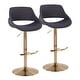 preview thumbnail 9 of 144, Silver Orchid Svellingen Adjustable Bar Stool with Rounded T Footrest - Set of 2 Charcoal Fabric/Gold Metal