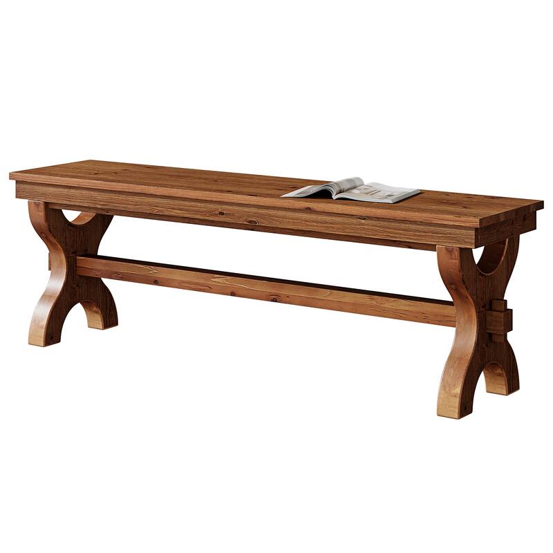 Solid Wood Dining Entryway Shoe Bench, Long Indoor Accent Seat Bench for Dining Room Living Room Hallway