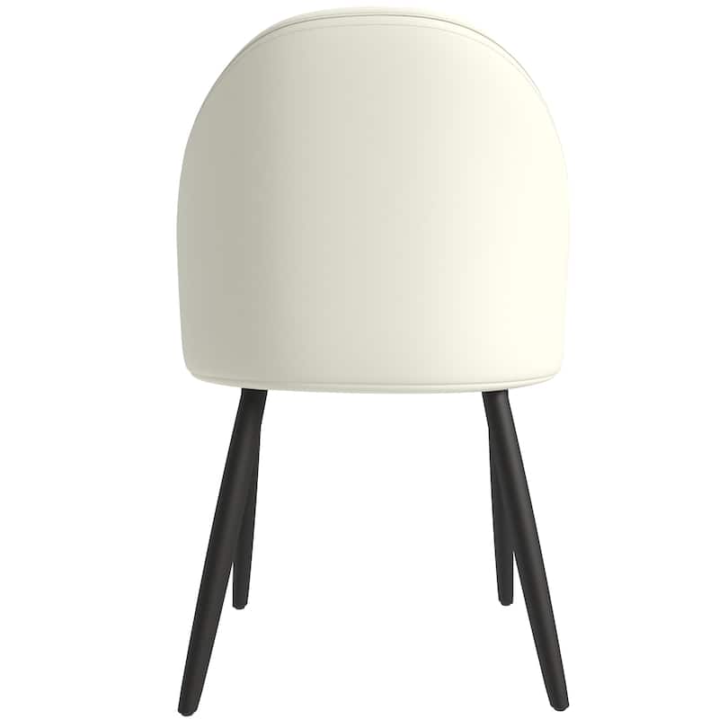 Paradiso Modern Dining Chairs Upholstered Seat and Solid Wood Legs by LeisureMod