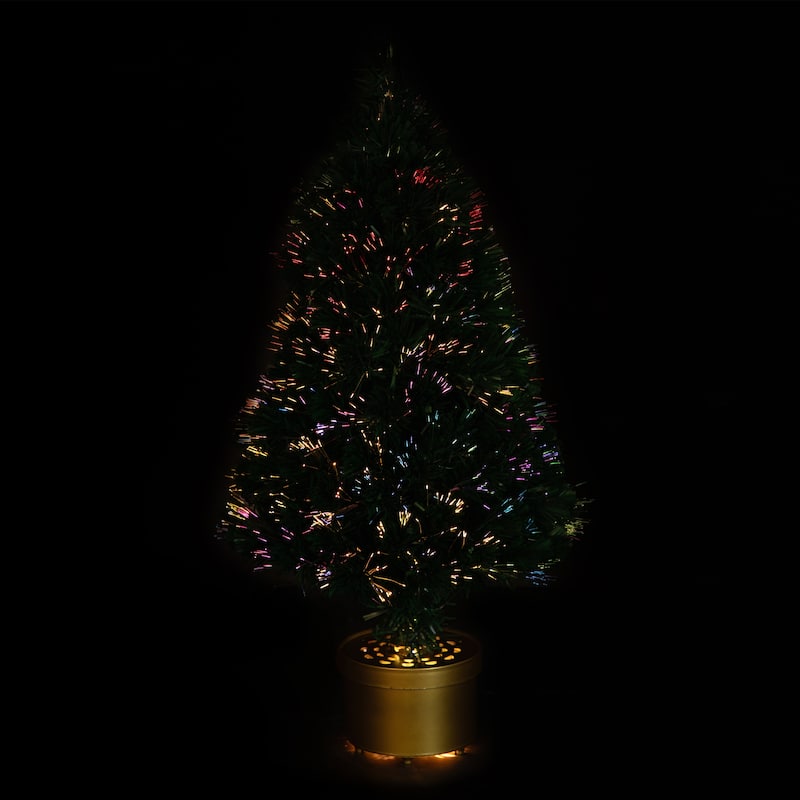Pre-Lit Color Changing Fiber Optic Artificial Christmas Tree - 3' - Multi-color Lights - 3 Foot