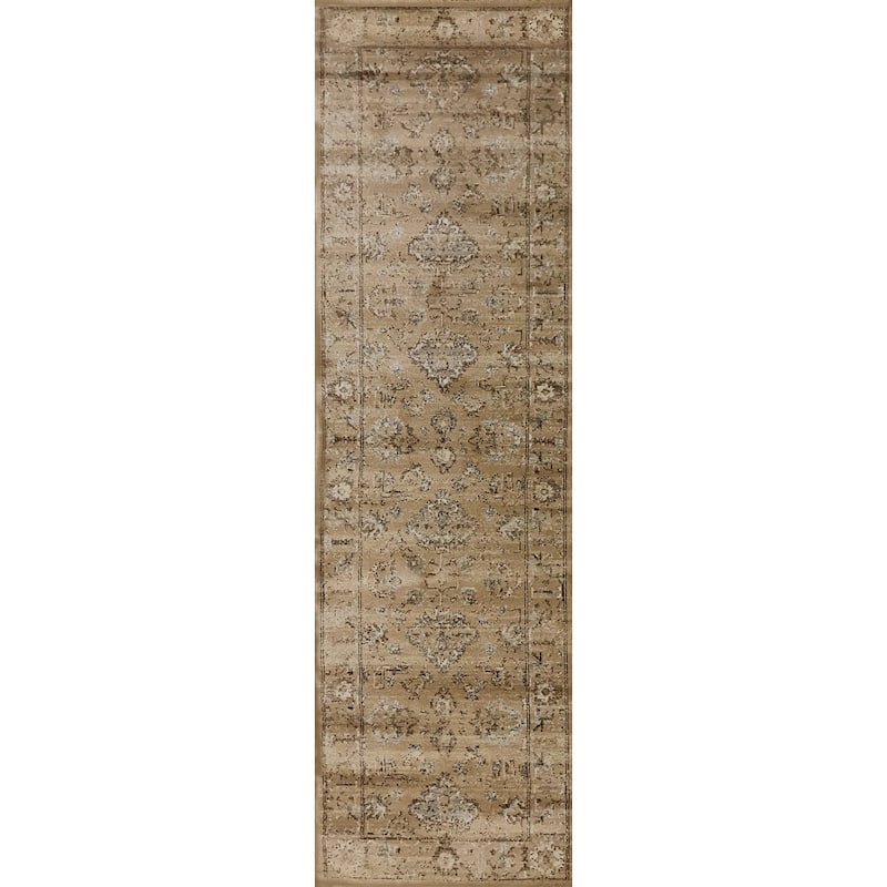 Admire Home Living Corina Traditional Oriental Vintage Area Rug - 2'2" x 7'7" Runner - Beige