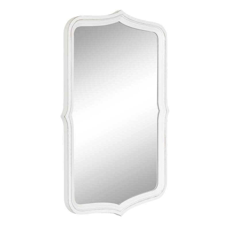 Kate and Laurel Preble Decorative Scallop Wall Mirror - 23x35 - White