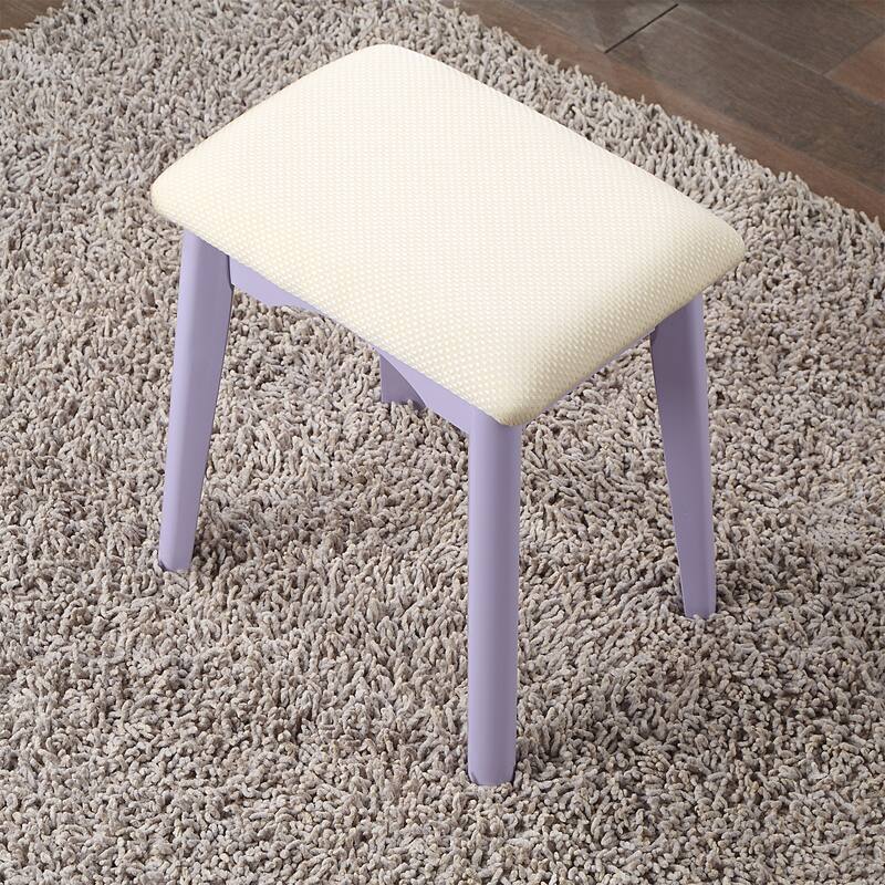 Contemporary Wood Vanity and Stool Set
