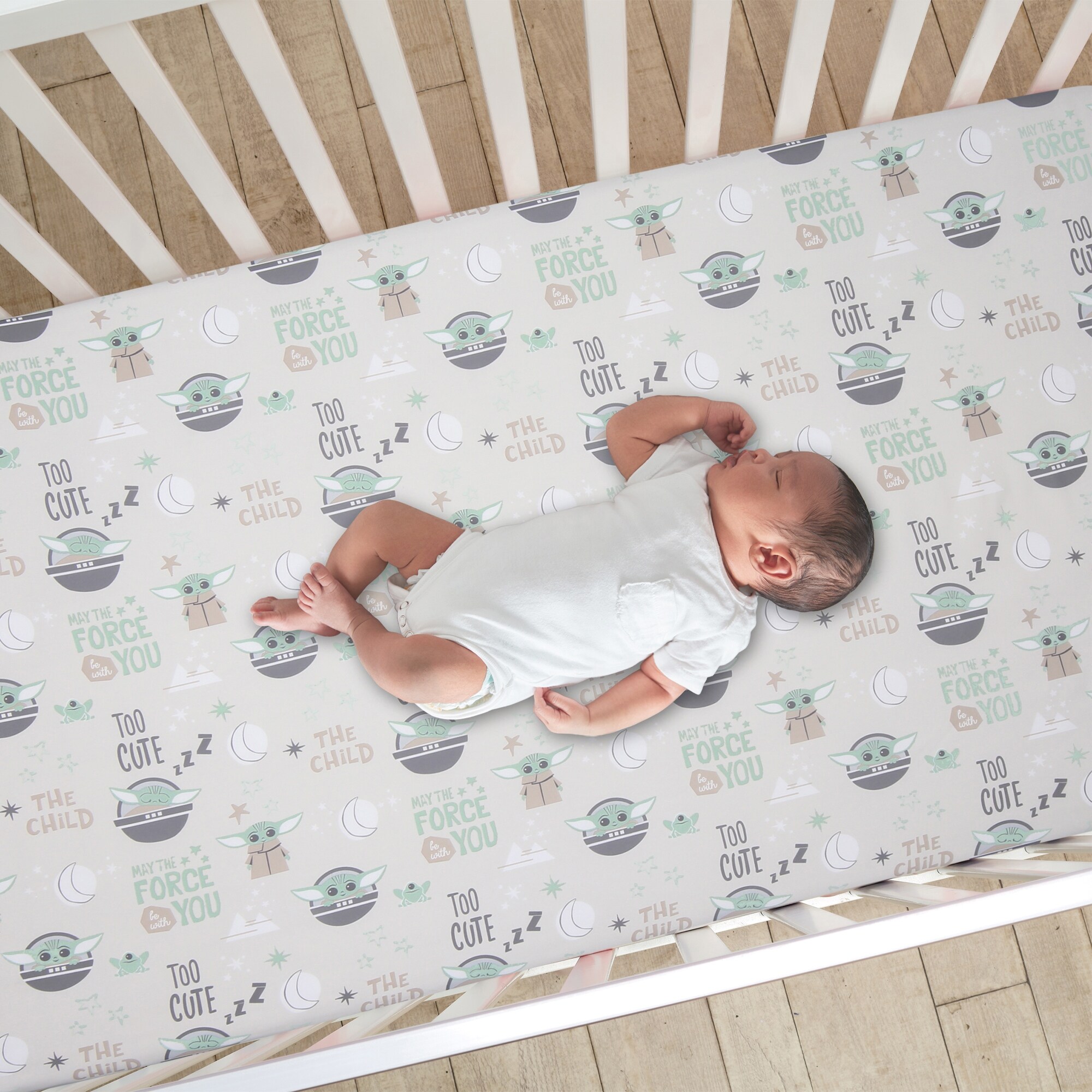 Star Wars Grogu Bamboo & Friends Fitted Crib Sheet Standard by Little Sleepies