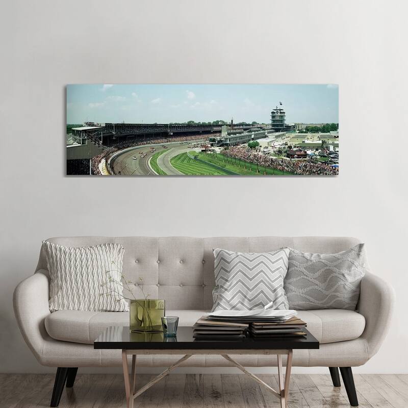 iCanvas "Race Cars In Pace Lap At Indianapolis Motor Speedway, Indianapolis 500, Indiana I" by Panoramic Images Canvas Print