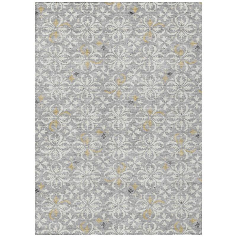 HomeRoots Floral Transitional Rectangle Outdoor Rug