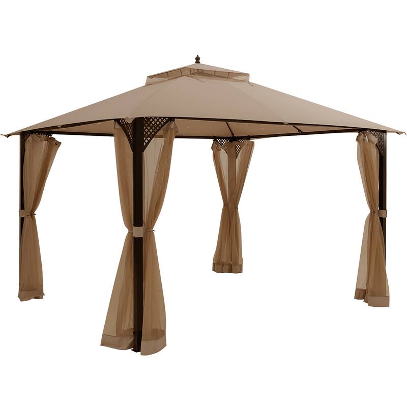 Costway 12' x 10' Outdoor Patio Gazebo Canopy Shelter Double Top - See Description