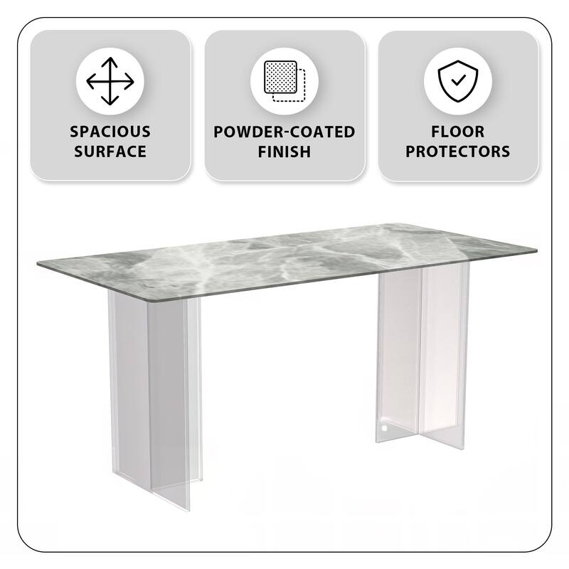 Kova Rectangular Dining Table with Sintered Stone/Glass Top