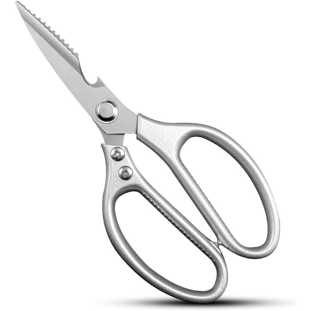 Farberware 4 in 1 Stainless Steel Scissors with Nonslip Handles, Black and  Gray