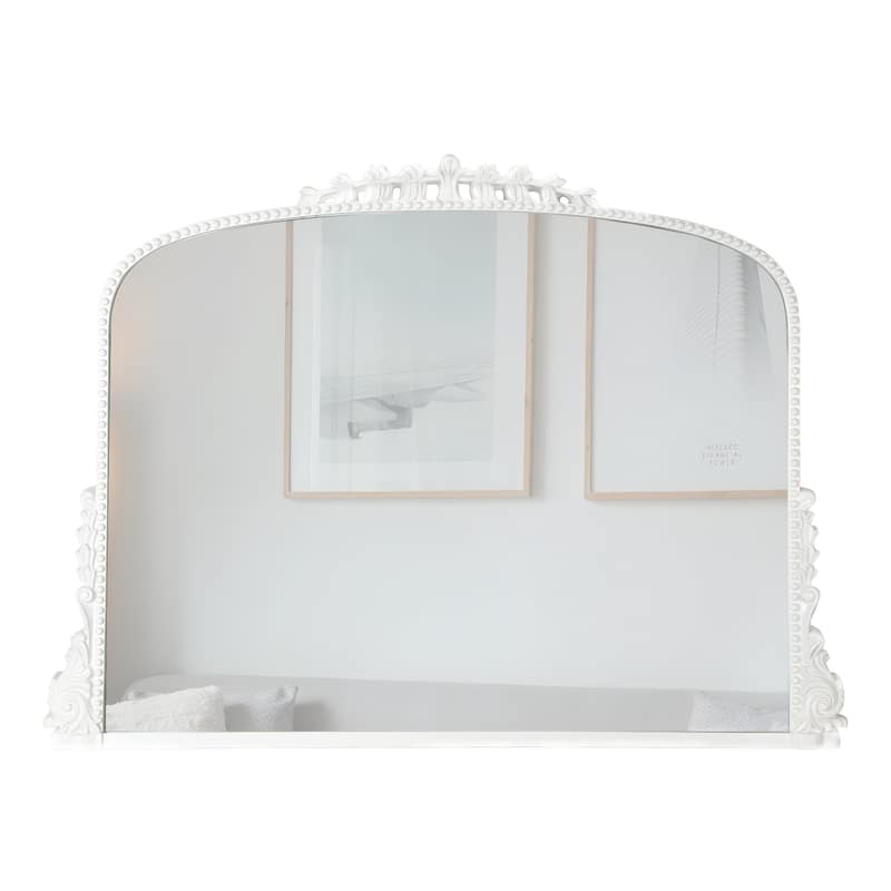 HomeRoots 35" White Arch Framed Accent Mirror
