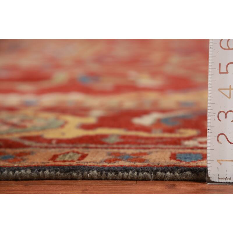 Hand Knotted Oriental 100% Wool Carpet Traditional Medallion Red Heriz (serapi) Area Rug - 14' 10'' X 11' 7''