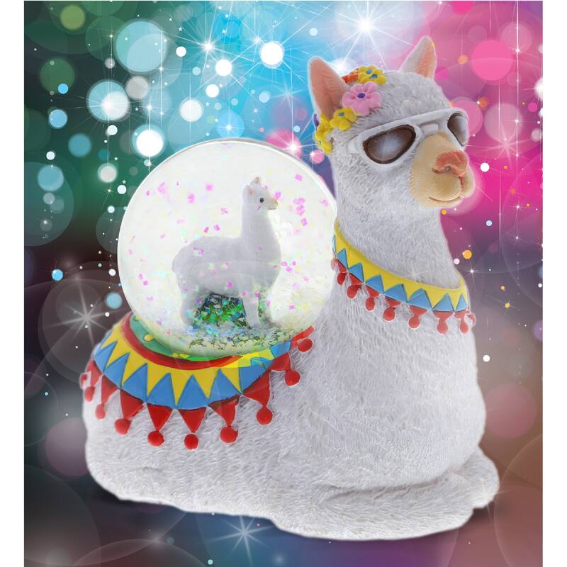 CoTa Global Llama Snow Globe - Fun Animal with Sparkling Glitter - 45mm