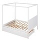 preview thumbnail 28 of 34, Elegant Design Canopy Platform Bed featuring a Twin Size Trundle and Three Storage Drawers,Queen Size