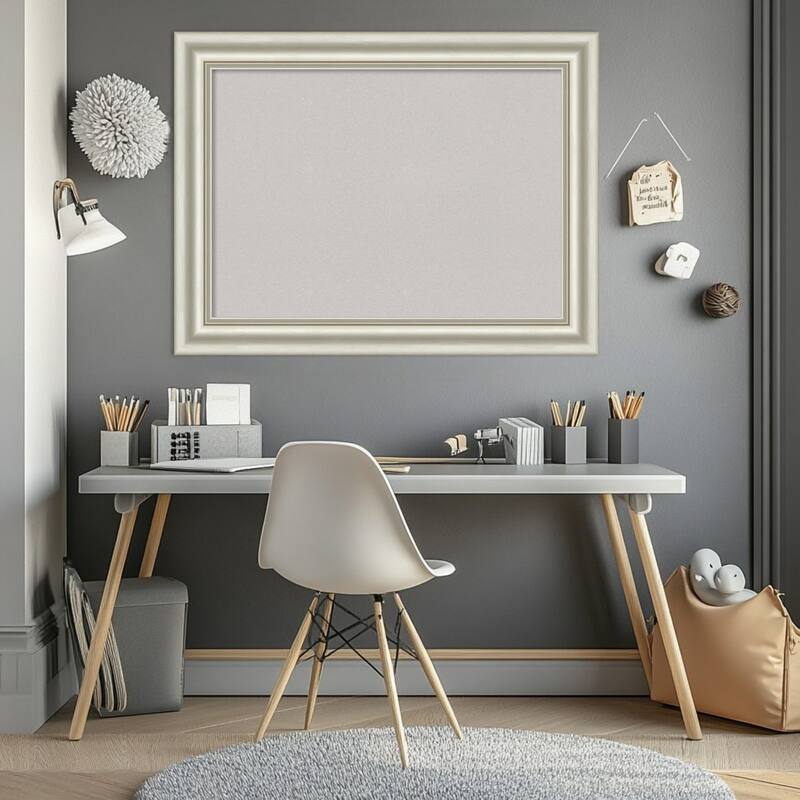 Sophia Silver Framed Cork Board - Bulletin Board, Organization Board, Pin Board