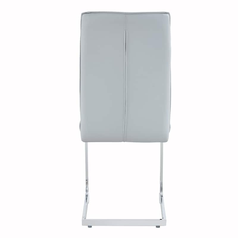2PCS PU Meterial Dining Chairs With Metal Legs