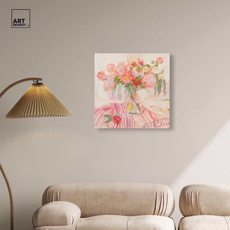 Candy Stripe Bloom Canvas by Art Remedy, Gallery Wrapped