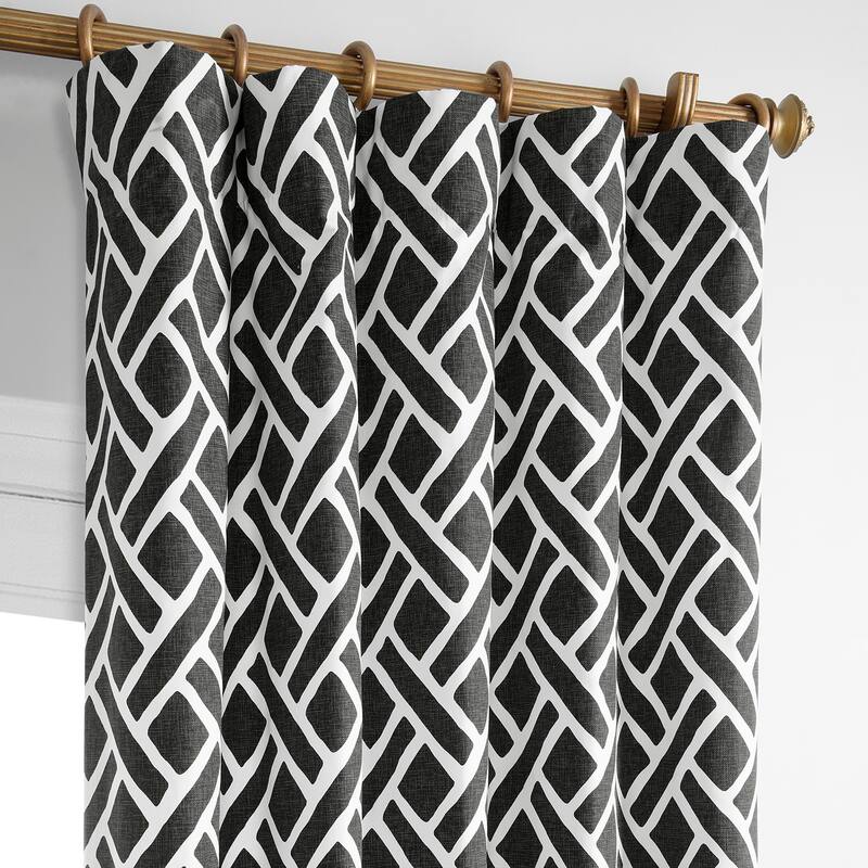 Exclusive Fabrics Martinique Geo Contemporary Cotton Room Darkening Curtain (1 Panel)