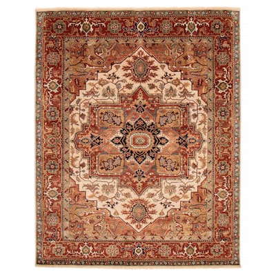 ECARPETGALLERY Hand-knotted Jules Sultane Ivory Wool Rug - 7'9 x 9'10