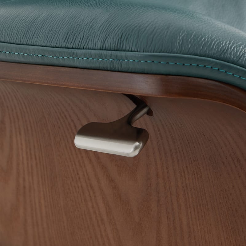 Spruce & Spring Leon Swivel Recliner Chair with Ottoman Set and Adjustable Headrest