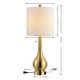 preview thumbnail 9 of 28, Grant 24" Modern Classic Gourd Iron LED Table Lamp with Pull-Chain with Dual USB Charging Port, by JONATHAN Y (Set of 2)
