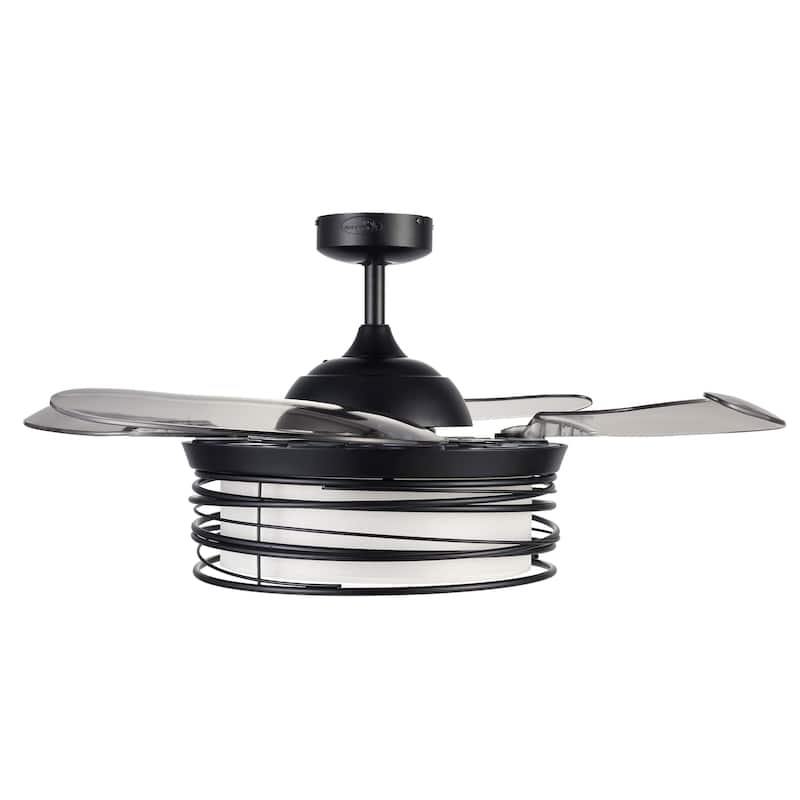 Fanaway Luna Black 48-inch Retractable Ceiling Fan with Smoke Blades