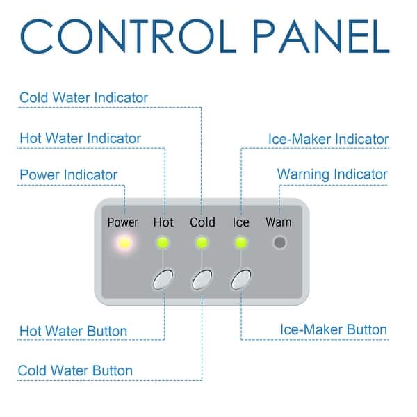 DELLA Water Dispenser Hot Cold Child Safety Lock Top Loading Ice Maker