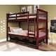 100% Solid Wood Mission Twin Over Twin Bunk Bed by Palace Imports - Mahogany