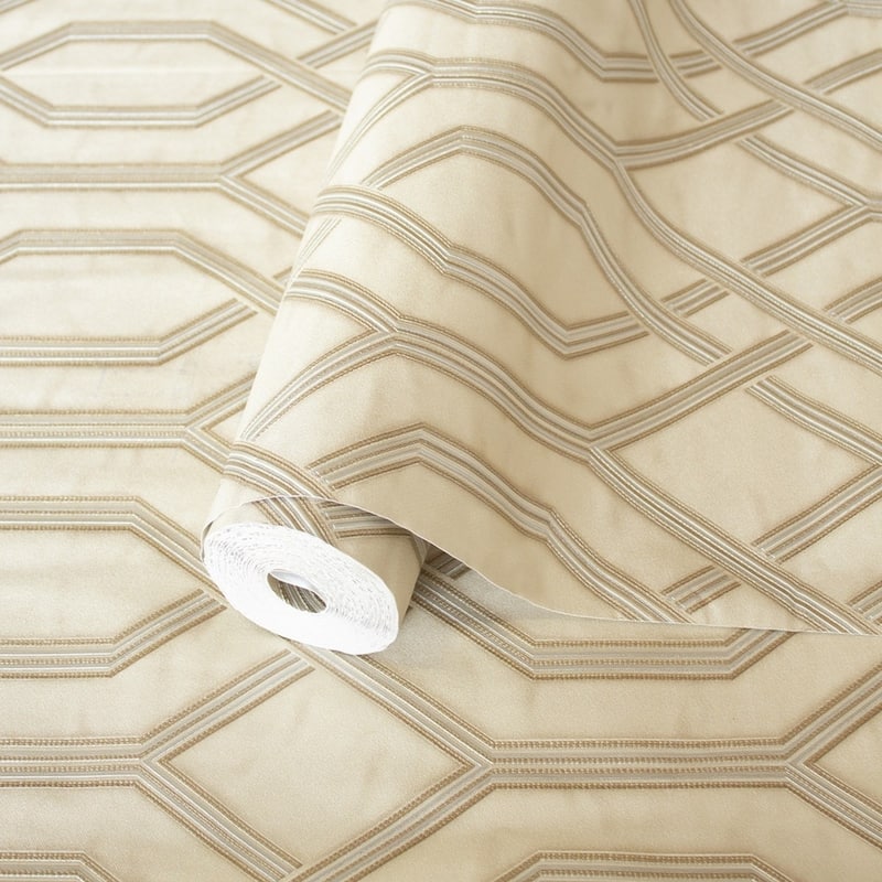 Modern Flocked Geometric Embossed Wallpaper