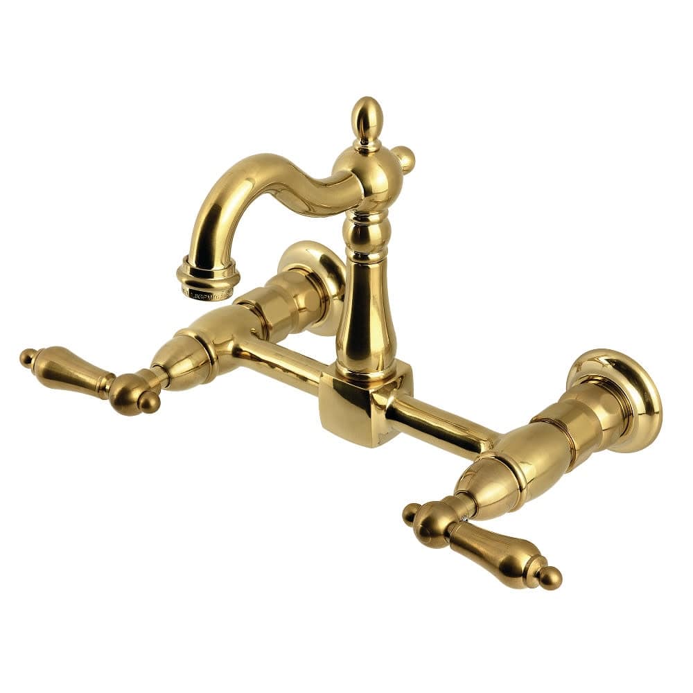 Kingston Brass KS244.AL Heritage 1.8 GPM Wall Mounted Widespread - Brushed Brass