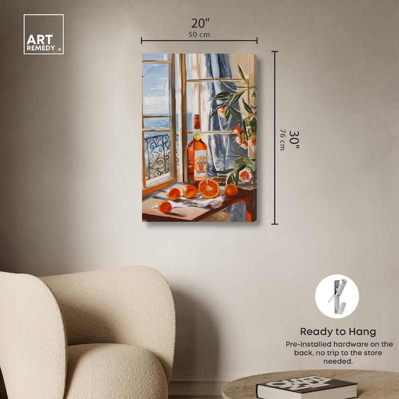 Orange Aperol by the Sea Canvas by Art Remedy, Gallery Wrapped