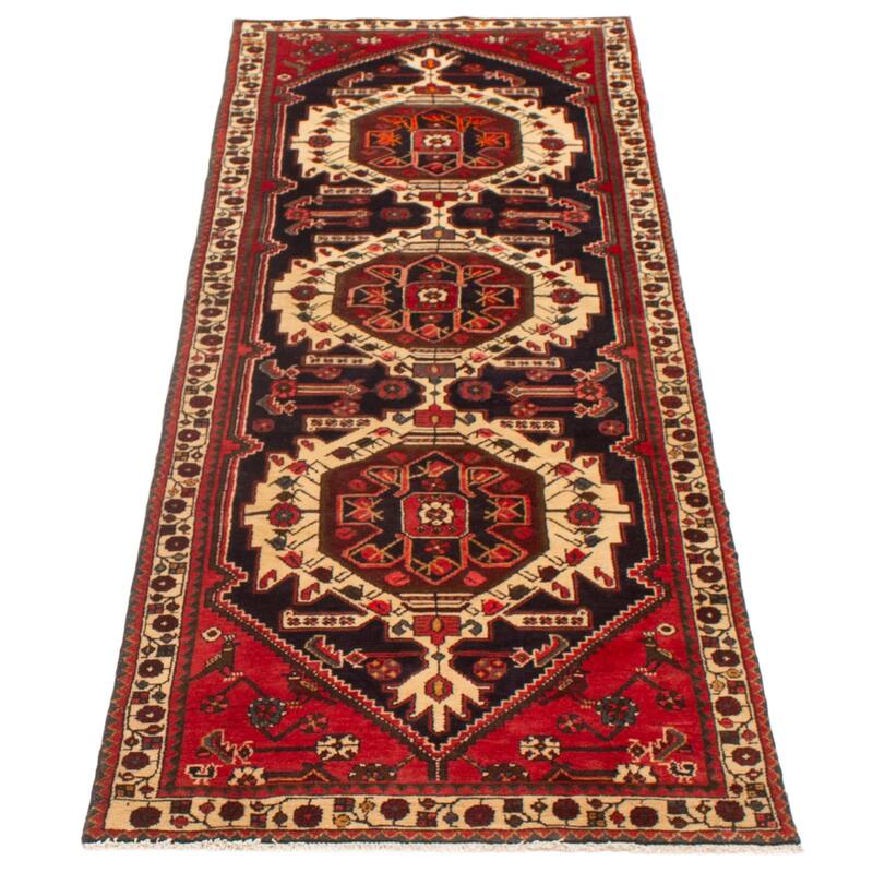 ECARPETGALLERY Hand-knotted Konya Anatolian Navy Wool Rug - 3'7 x 10'2