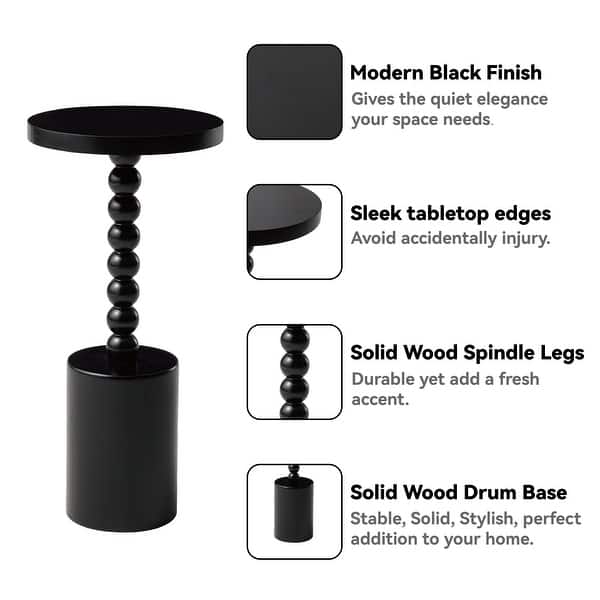 Howard Elliott Round Martini Candlestick Side Drinks Table Resting Cocktails, Home & Party Minimalist Pedestal Stand Side End Table For Small Space