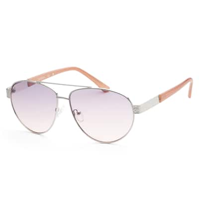 Guess Men's 60 mm Shiny Light Nickeltin Sunglasses
