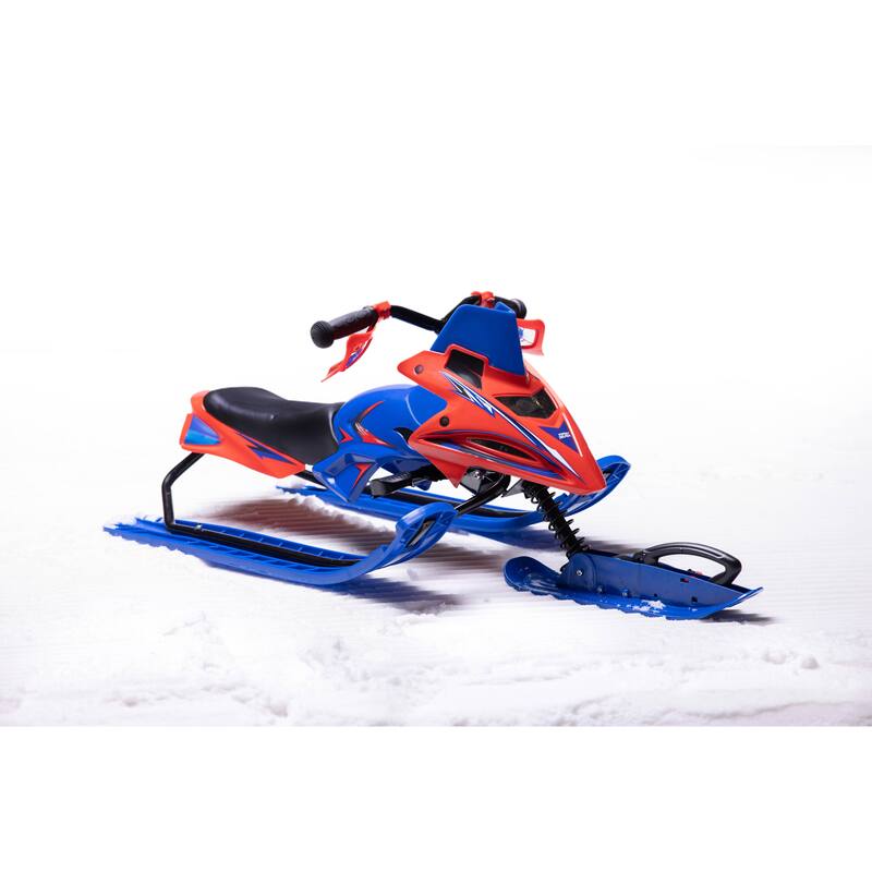 Machrus Frost Rush Snow Bike Winter Sled for Kids with Handlebar Grips, Retractable Pull Cord & Dual Foot Brakes - Kids