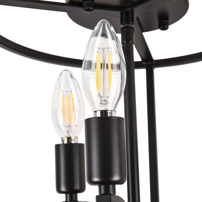 3-light Flush Mount - Matte Black - N/A