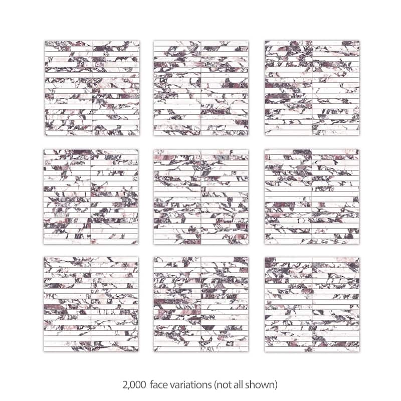 Merola Tile Touche Brick Stacked Rubis 11-3/4" x 11-3/4" Porcelain Mosaic Floor and Wall Tile - (1 Tile)